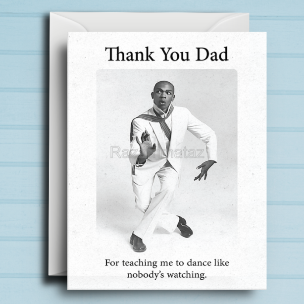 Black Father's Day Card - Dance Like Dad